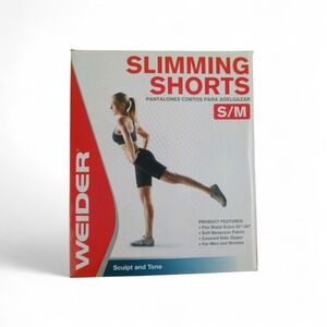 NEW Weider‎ Slimming Sculpt Tone Shorts Size Small Medium Neoprene Sweat